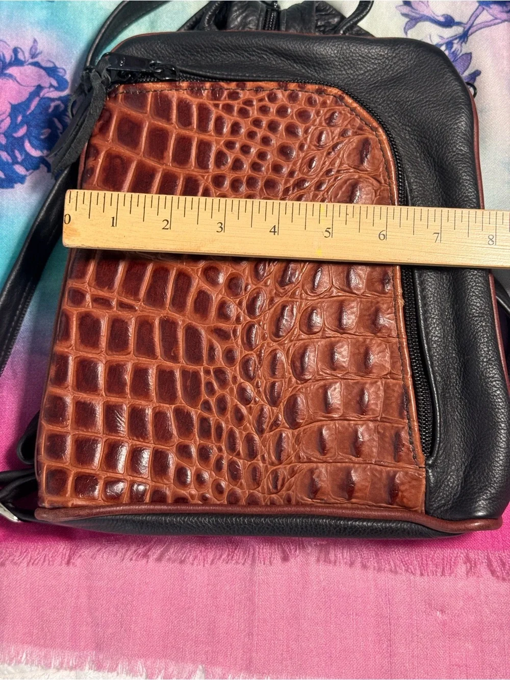 Artisan Lefty Leather CCW Sling/Backpack - Brahmin Croc Detail - Heavy Duty NEW